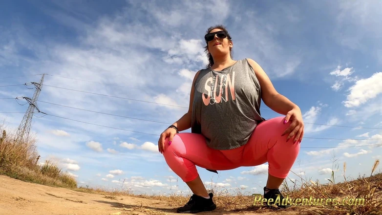 Pee Adventures: Fat woman desperate to pee, empties her full bladder - She...
