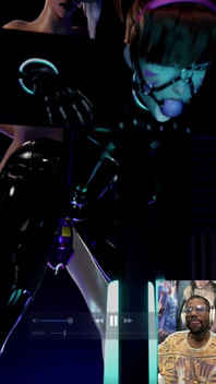 Transgender D.va Wears BDSM Latex, Ball Gag & Chasity Cage While Getting Butt Fucked