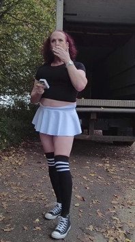 Skater Girl Flashing, Pissing and Smoking Outdoors