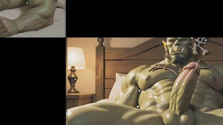 LustMen: Orc Shaman Solo Spreading Warm Precum Down Shaft