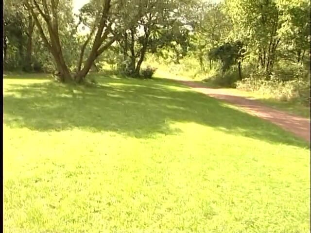 Lucky Cooch: Redhead babe is chasing her boyfriend outdoors