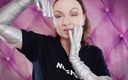 Arya Grander: Довгі оперні срібні блискучі рукавички від Арія Грандер. Фетиш звучить безкоштовно SFW відео.