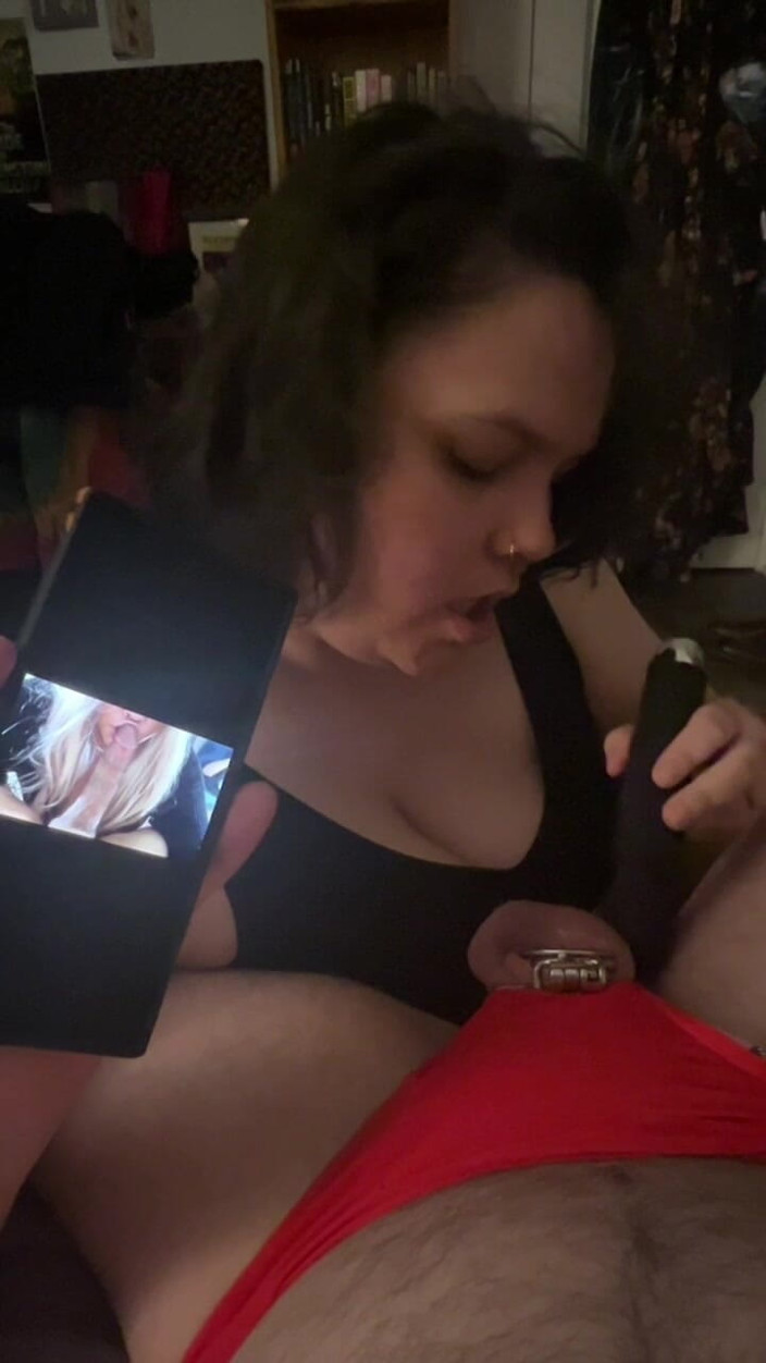 MyPrejacBoyfriend: Vibrating My Flat Caged Cuck Husband During Sph