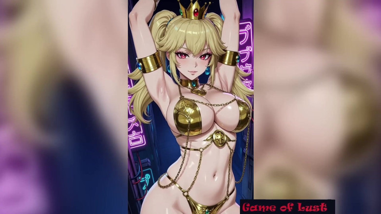 Game of Lust 3D: Princes Gol țâțoase Peach tachinând desene animate animate
