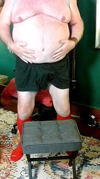Beardaddychub Jerks in Long Red Socks and Red Jock!