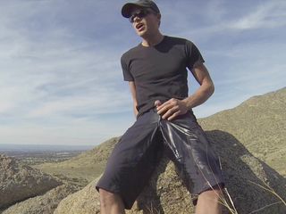 Golden Adventures: Risky shorts pissing on a hiking trail