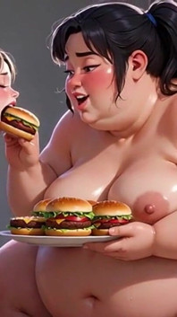 体重增加的羞辱 - 胖女人塞进瘦的喂食者