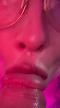 Frontal Facefuck of Tgirl with Glasses