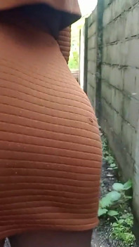 Outdoors Shaking My Booty Fingering My Hairy Wet Pussy
