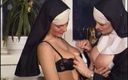 Vintage megastore: Тайные пороки похотливых монахин пальпают и ласкают намазанные маслом сиськи для греховного секса