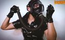 Domina Fire: Asmr, masque à gaz en caoutchouc et gants