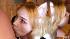 Sweetie Fox: Foxy hluboké kouření ptáka a šukání zezadu u zrcadla - výstřik na...