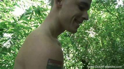 Dutch Fantasies: Cute teen gets fucked in the forest