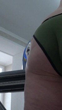 Home Camera Watches Mature Housewife Ironing Her Dress. Big Ass in Panties Close-up. PAWG.