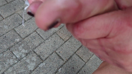 Hot-Pussy66: Outdoor foot care on the left foot
