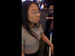 Little Fey: Arcade-videospiel streberin, kleines asiatisches teen, blowjob und creampie