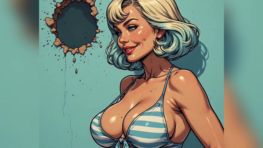 Big Boob Babes in Swimsuits Art (AI Porn)