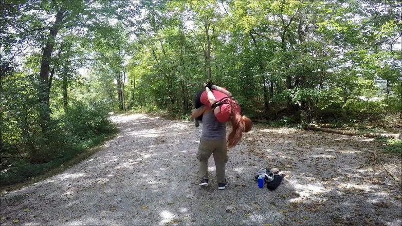 Selfgags classic: Mountainbiker in bondage