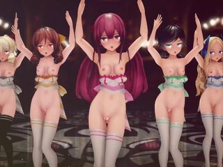 Mmd anime girls: Mmd R-18 anime cô gái khiêu vũ sexy clip 244
