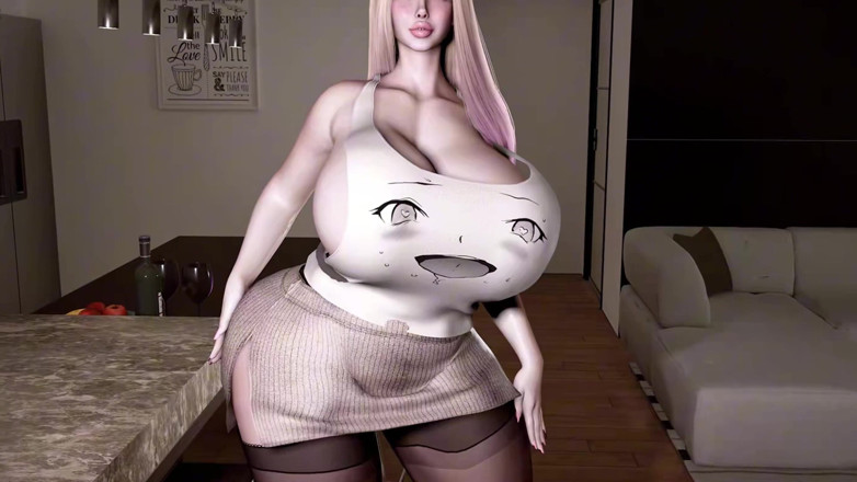 Why fuck so hard: 3D Huge Boobs Blonde BBW Whore Teasing the Old Dick...