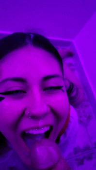 Latina Receiving Semen in Her Rich Little Mouth