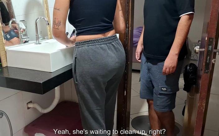Gabi SweetCouplesStories: Catching the Maid in the Bathroom While the Wife Sunbathes