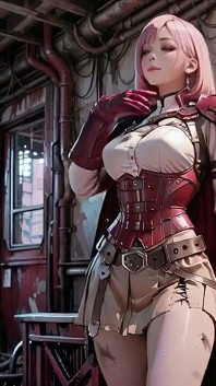 Guerrera Mech de cabello rosa! La fría belleza de los Wasteland