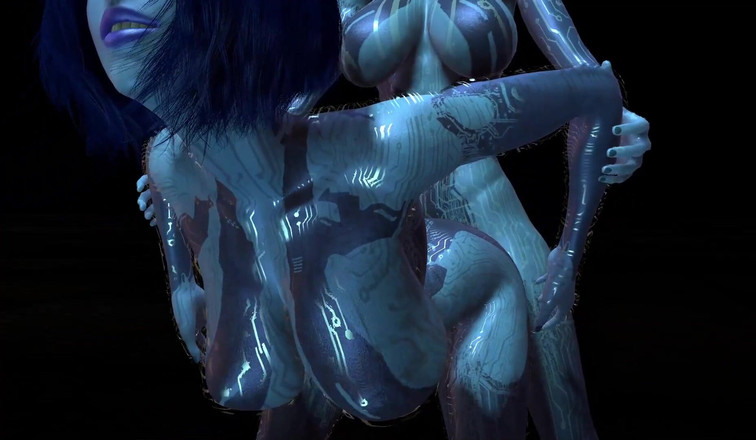 Wraith Futa: Cortana 和她的一个克隆有问题 |Halo Porn Parody