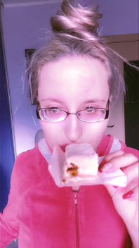 Asmr Red Lipstick and Mini Cake Eating