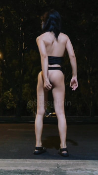 Sissytask Accomplished: Cross the Street with Dildo and Cage