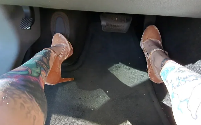 PandoraSG: Pedal Pushing in Beige Velvet Stiletto Pumps