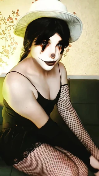 A Boy in a Girl Goth Outf Extra Mini Dress Big White Ass Big Butt Sissy Booty Shemale Cute Trans