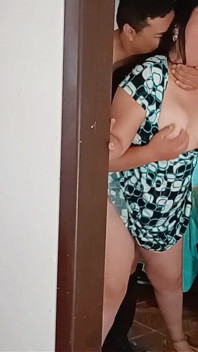 My Wife's Whore Is Nailed to the Door Husband in the Shower Cuckold