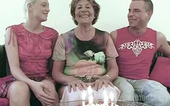 Old Granny Fucked in a German Threesome