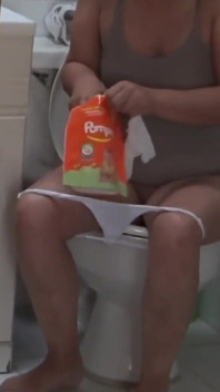 At the Beach, My Stepmother Is Peeing and Lets Me Jerk off While Looking at Her Big, Hairy Pussy.