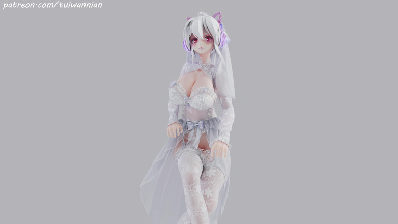 MikuMotion: [mmd] Weak T-ara Bridal Erotic White Silk Wedding Dress