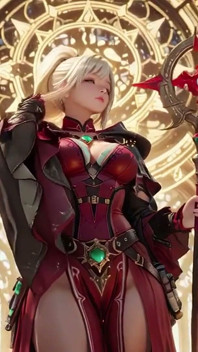 Red & Black Armor Witch! Forbidden Casting in the Gothic Library.