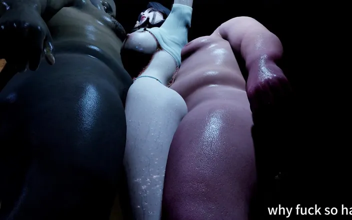 Why fuck so hard: 3D Cute Asian Wife Have Her First Time Threesome Sex...