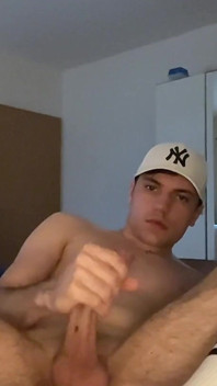 Horny Twink Plays with His Pussy and Cums in White Socks
