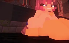 Minecraft 色情世界末日 - 女孩设法和这个幸运的家伙快速做爱
