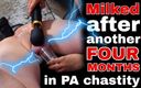 Training Zero: Pa chastity kadın egemenliğinde dört ay daha sonra sağıldı