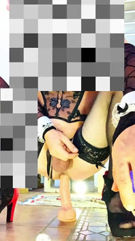 Shémale Panties Riding Anal Dildo