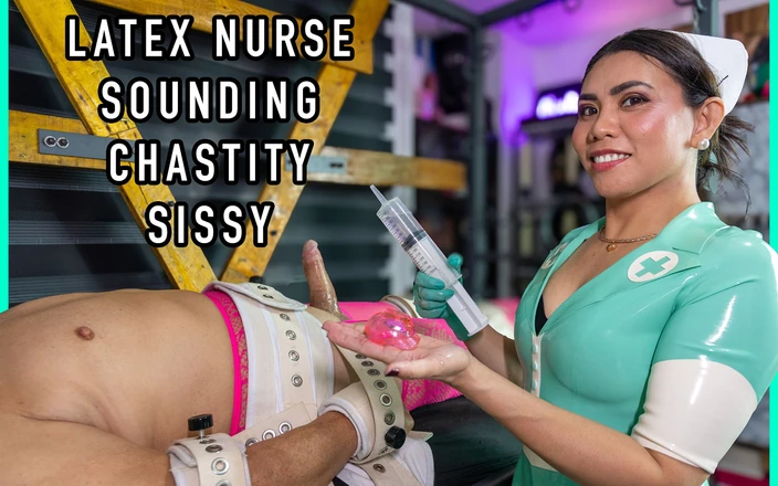 DominaFireOfficial: Latex Nurse Dominafire Sounding Tied up Slave