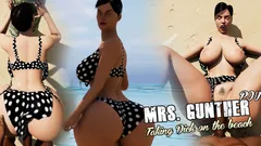 Mrs. Gunther pov: menangani batang di pantai