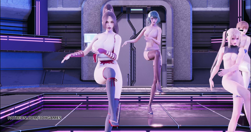 3D-Hentai Games: [mmd] Danza desnuda glide Marie Rose Mai Shiranui Tamaki Kasumi...