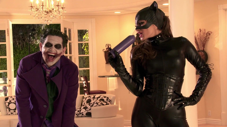 Pink Kitty: Joker and catwoman mega star cosplay orgy