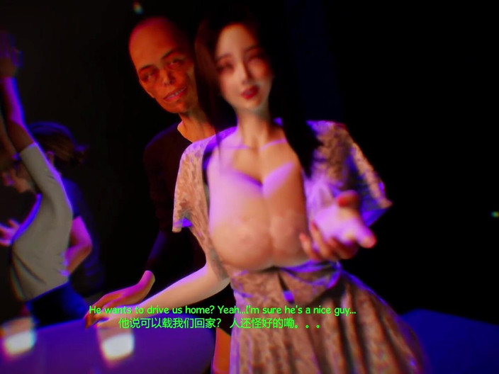 X Hentai: Min lustiga flickvän knullar främling i baren - 3D -animering