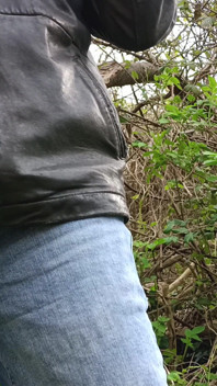 Cruising - Pissing, Masturbating, Cumming Wearing Leather Jacket and Jeans - Rockard Stepdaddy