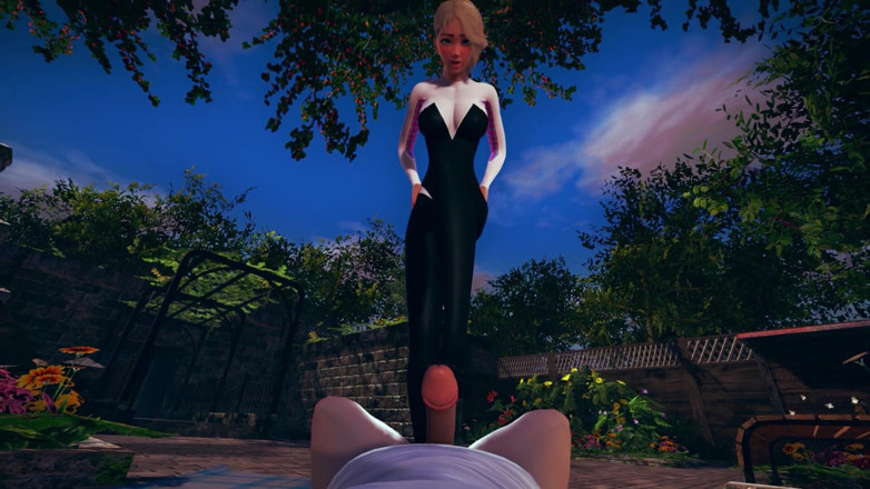Waifu club 3D: Gwen Stacy footjob