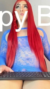 Colombian Tgirl Fat White Cock Slow Masturbation